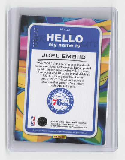 2021-22 - JOEL EMBIID - Ruby Graffiti Greats 20/149  - Court Kings #13