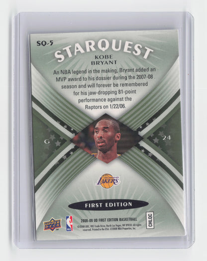2008 - 09 - KOBE BRYANT - First Edition STARQUEST Green Card - Upper Deck #5