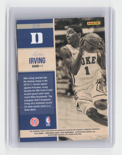 2016 - KYRIE IRVING -  Draft Picks Old School Colors - Contenders - Duke - #15