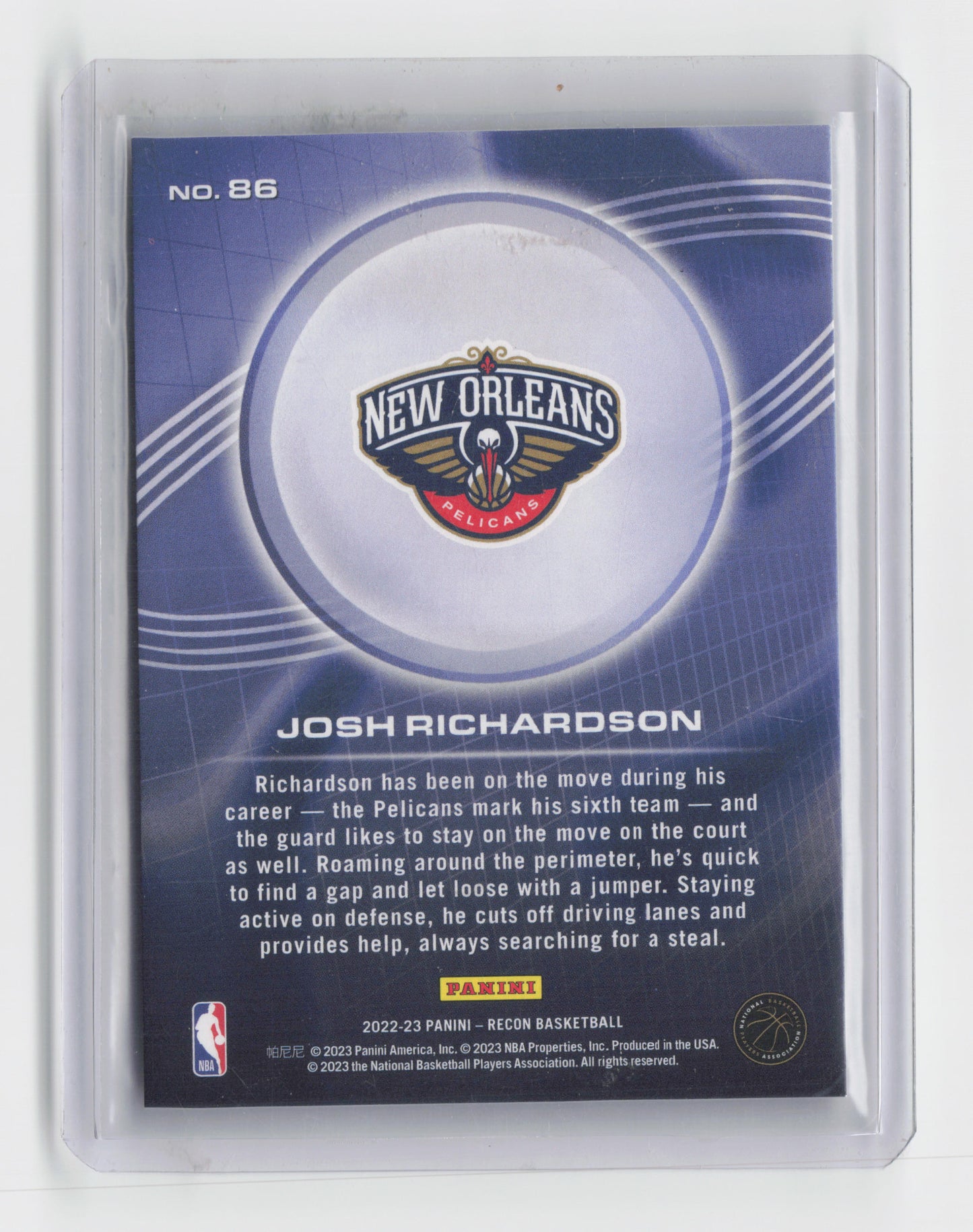 2022-23 - JOSH RICHARDSON Red 90/199 Recon Pelicans #86