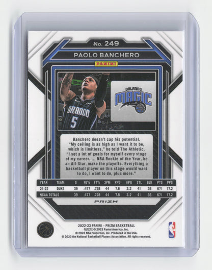 2022-23 - PAOLO BANCHERO Rookie Silver RC Hyper Prizm Magic #249