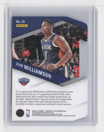 2022-23 - ZION WILLIAMSON - Spellbound Orange Die Cut Letter "O" - Elite #25